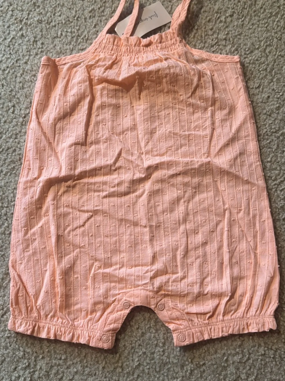 First Impressions Peach Pink Sleeveless Baby Romper